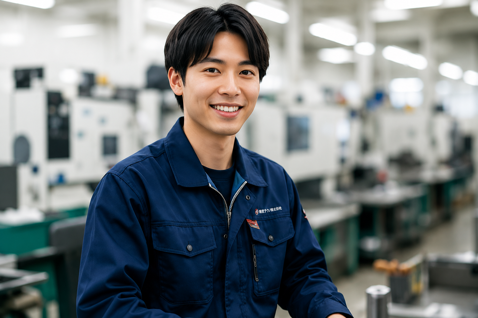 工場で働く製造部の若手スタッフ