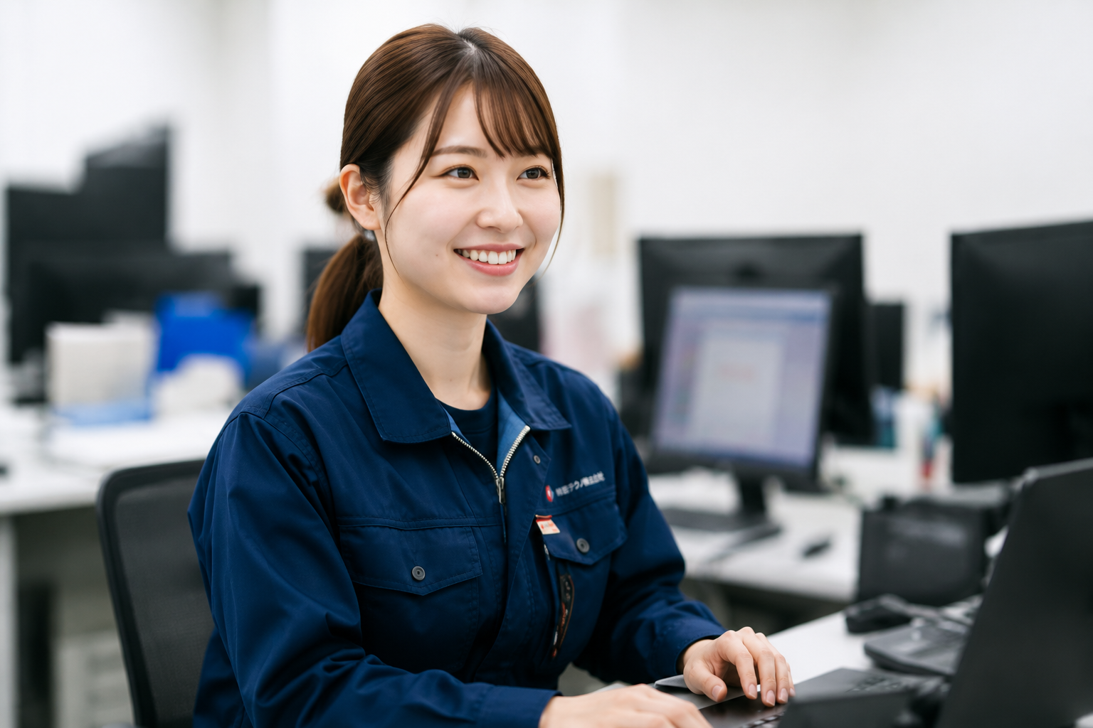 品質保証部で働く女性スタッフ